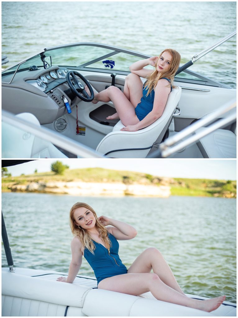 senior pictures on a boat Kansas