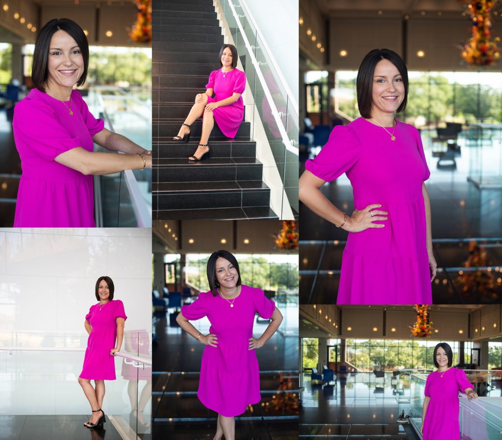 Wichita Area Monthly Branding Photoshoot woman in pink dress